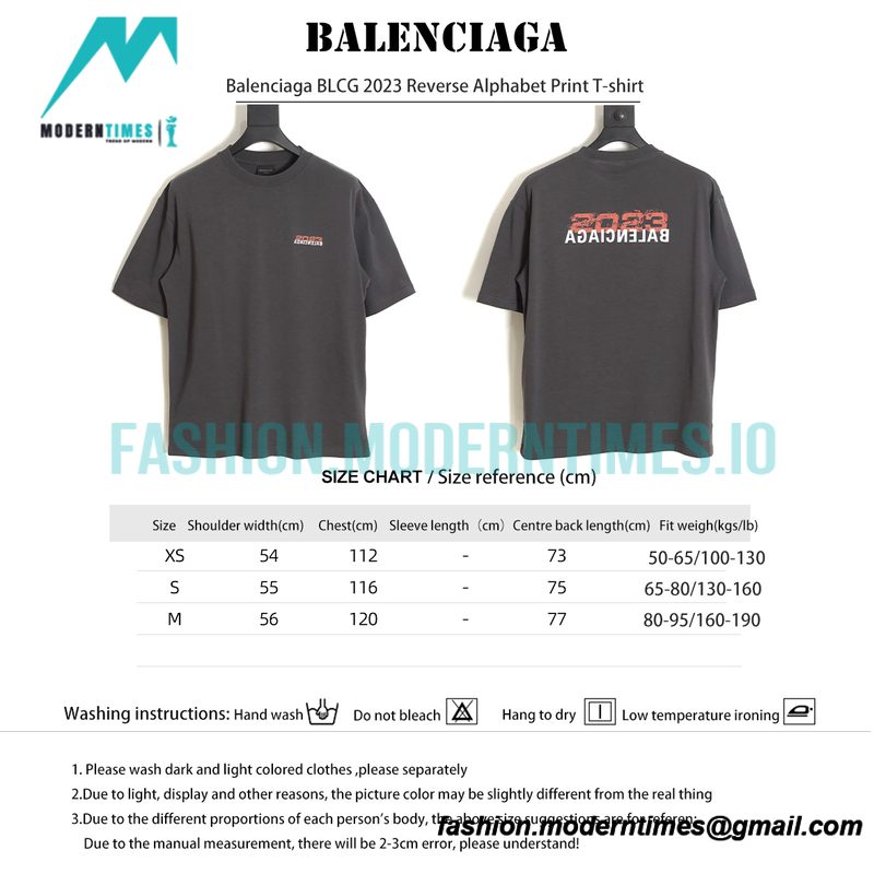Balenciaga - 2023 Reverse Alphabet Print T-shirt Balenciaga - 2023 Reverse Alphabet Print T-shirt